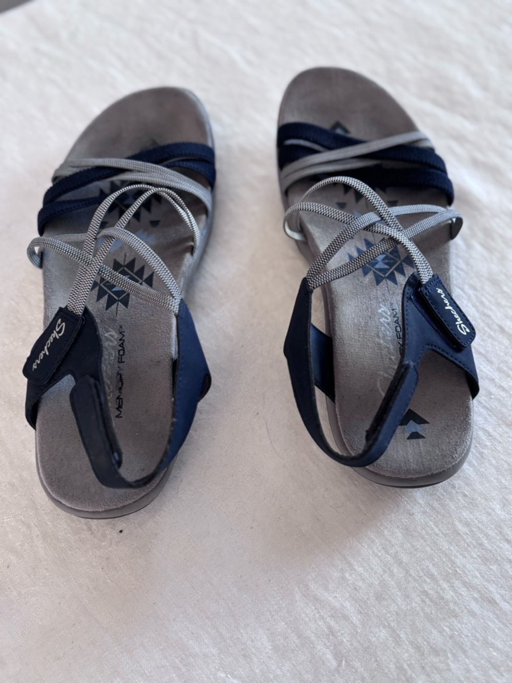 Skechers Women's Navy and Gray Strappy Sandals - Picture 4 of 13